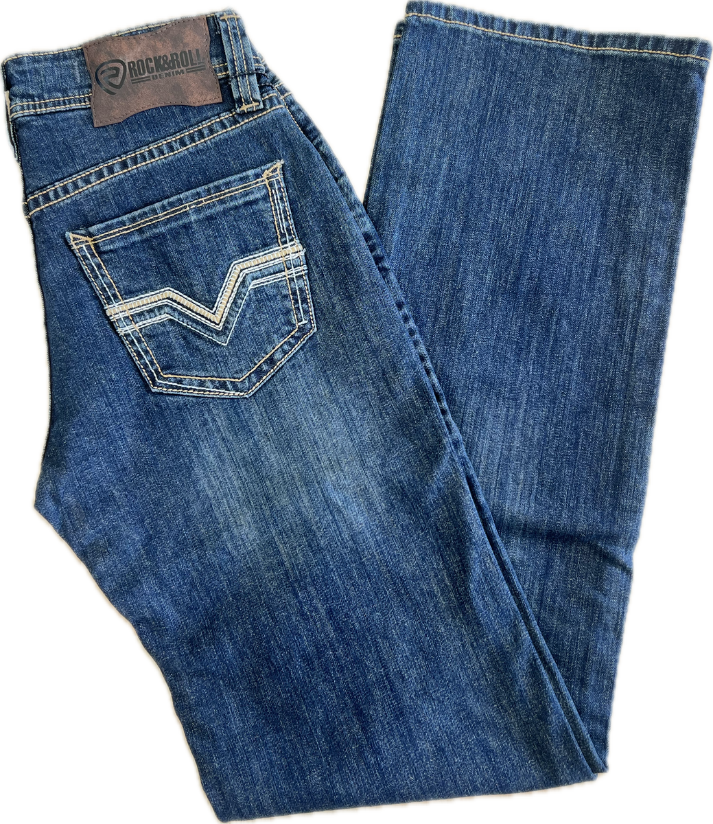 ROCK & ROLL DENIM RELAXED FIT STRAIGHT BOOTCUT JEANS – Rockin R