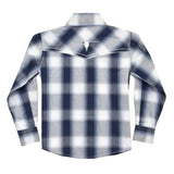Cowboy Hardware Boy's Navy/White Plaid Long Sleeve Shirt