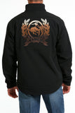 MEN'S SOLID BONDED JACKET - BLACK
