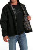 MEN'S SOLID BONDED JACKET - BLACK