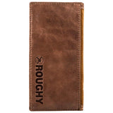HOOEY "ROUGHY CLASSIC" ROUGHOUT BROWN LEATHER RODEO WALLET