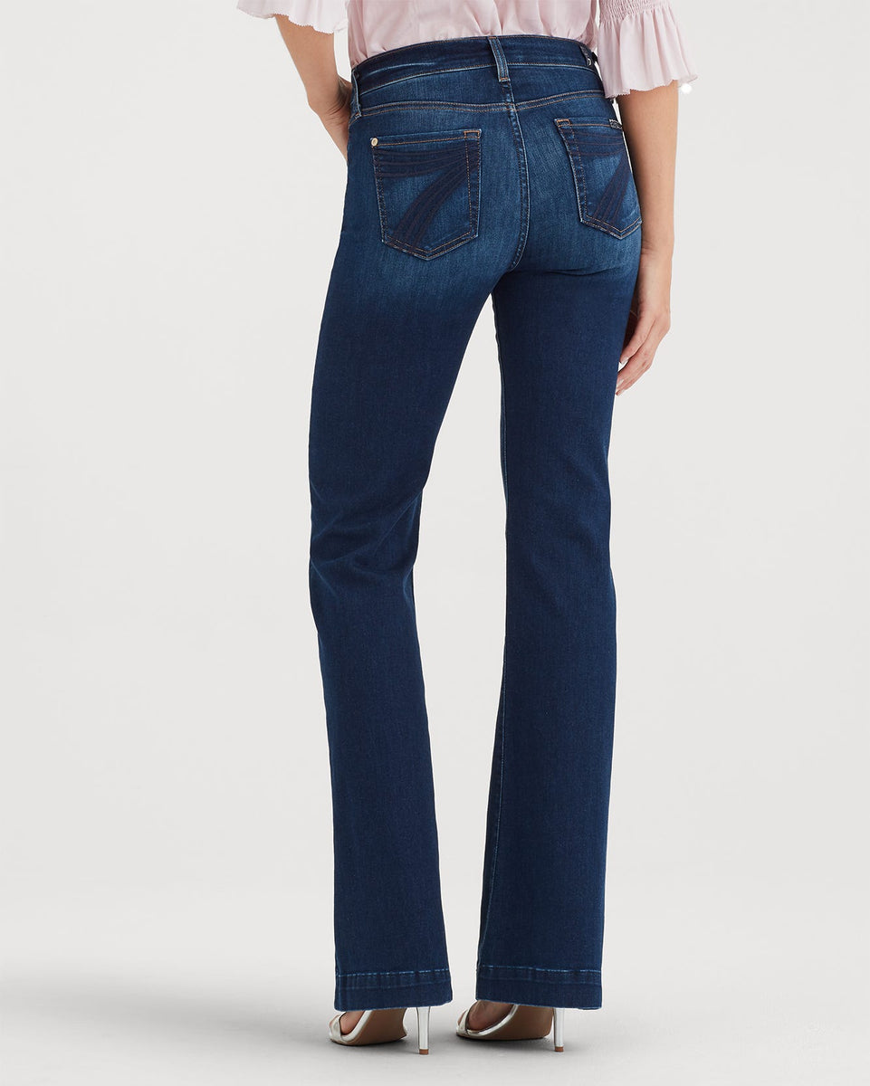 Buy 7 For All Mankind Dojo Flare Leg Jeans - Opp Norton Blue At 61% Off