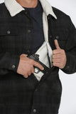 MEN'S CONCEALED CARRY TRUCKER JACKET - BLACK