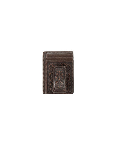 NOCONA MEN'S EMBOSSED SCROLLING CROSS MONEY CLIP