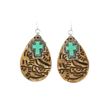 Blazin Roxx® Ladies Genuine Turquoise Cross Earrings
