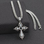 TWISTER ENGRAVED CROSS NECKLACE
