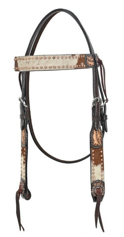 Rafter T Browband Headstall with Hair On