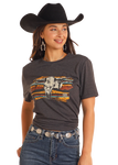 Rock & Roll Steer Skull Graphic Tee