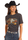 Rock & Roll Steer Skull Graphic Tee