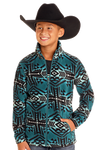 KID'S AZTEC PRINTED FLEECE JACKET