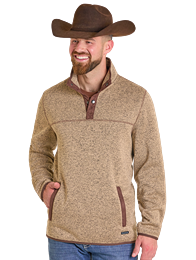 ROCK & ROLL MEN'S TAN MELANGE HENLEY PULLOVER