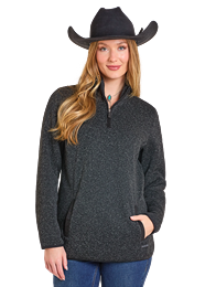 ROCK & ROLL WOMEN'S BLACK MELANGE PULLOVER