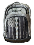 Hooey "Ox" Flag Pattern Grey & Black Backpack