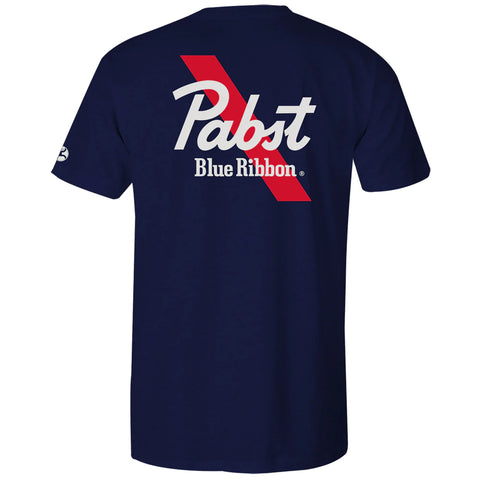 "PABST BLUE RIBBON" NAVY HEATHER W/ RED & WHITE T-SHIRT