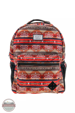 HOOEY RECESS BACKPACK IN RED/TAN PATTERN WITH BLACK ACCENTS
