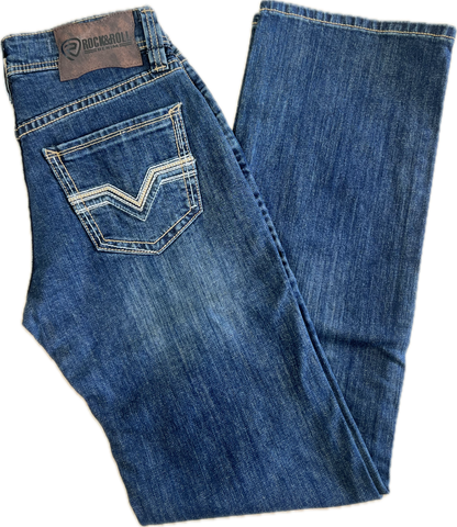 ROCK & ROLL DENIM RELAXED FIT STRAIGHT BOOTCUT JEANS