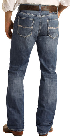 ROCK & ROLL MEN'S RELAXED FIT STRAIGHT BOOTCUT JEANS