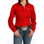 Cinch Ladies Red Paisley Print Button Down Shirt