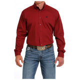 Cinch Men's Long Sleeve Button-up Western Shirt - Burgundy Red Solid