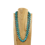 3 Layer Stone Beads with Cooper Color Metal Chain Necklace