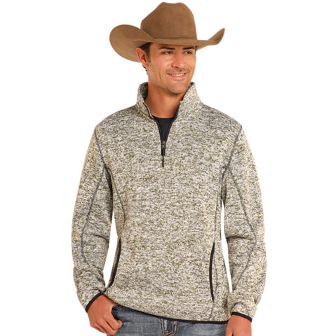 Powder River Men's Black Knit Melange Pullover