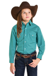 Girl's Turquoise Panhandle Slim Snap Shirt