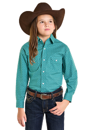 Girl's Turquoise Panhandle Slim Snap Shirt