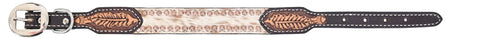 Dog Collar with Hair On, Flower Spots, Carving & TT Finish