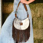 STS COWHIDE NELLIE FRINGE BAG