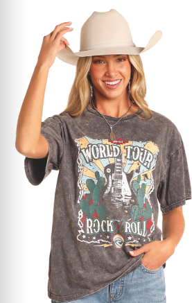 "World Tour" Rock & Roll Ladies Oversize Tee