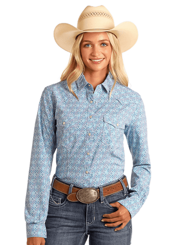 PANHANDLE WOMENS LONG SLEEVE SNAP SHIRT TECH FABRIC