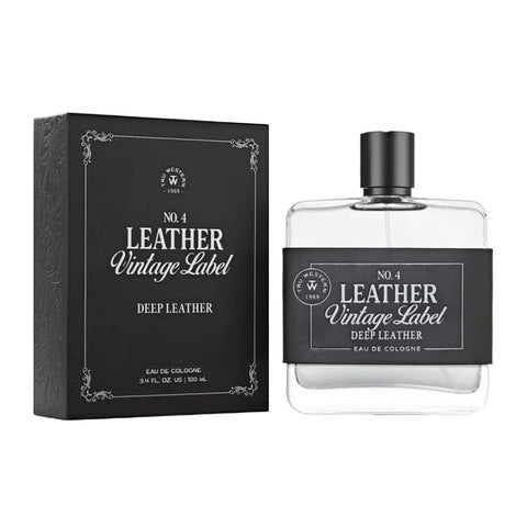No. 4 Leather Vintage Label Deep Leather Cologne