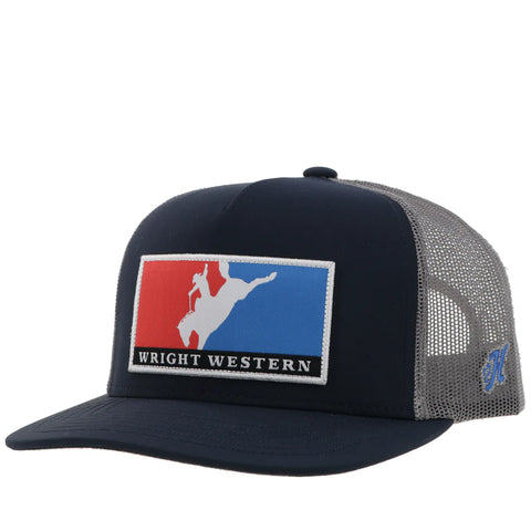 WRIGHT BROTHERS HAT NAVY/GREY W/RED & BLUE PATCH