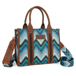 Wrangler Southwestern Pattern Dual Sided Print Tote/Crossbody - JEAN