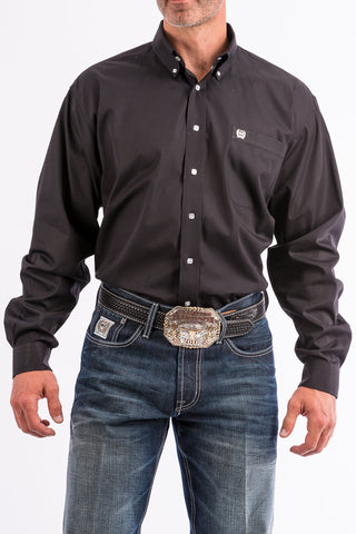 Cinch Men's Solid Black Button-Down Western Shirt