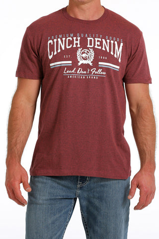 Cinch Men's Maroon Denim T-Shirt