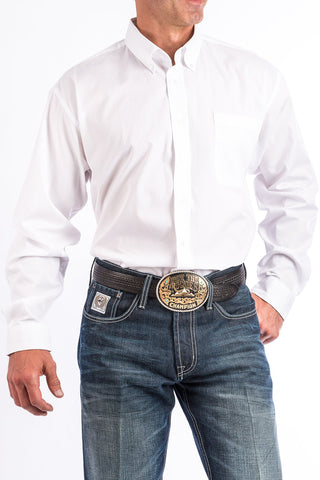 Cinch Men's Solid White Button-Down Western Shirt