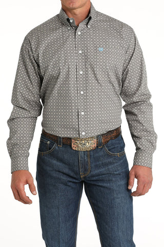 Cinch Men's Medallion Print Button-Down Western Shirt - Blue