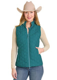 Women's Reversible Aqua Quilted Vest