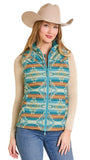 Women's Reversible Aqua Quilted Vest