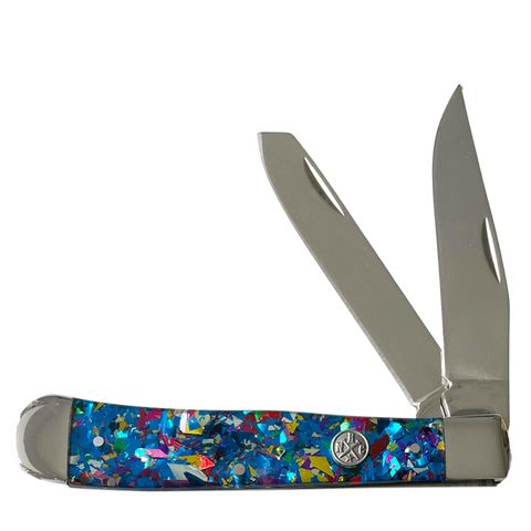 "BLUE INFUSED" TRAPPER KNIFE