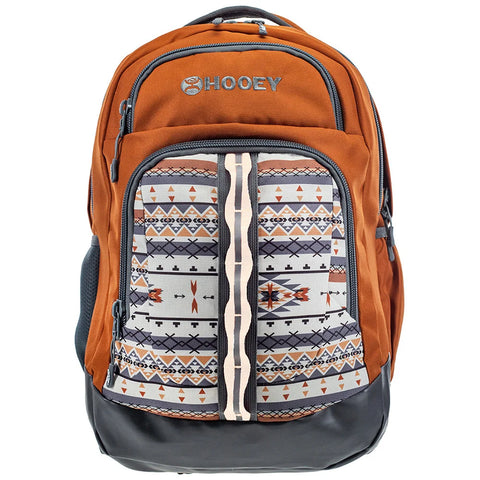 Hooey Ox Backpack Rust Body Aztec Pattern