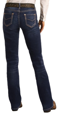 ROCK & ROLL WOMEN'S MID RISE EXTRA STRETCH BOOTCUT RIDING JEANS