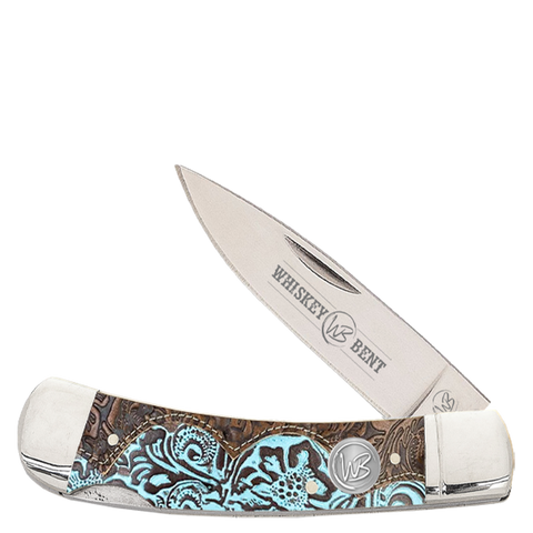 Whiskey Bent TOOLED COUNTY Lock Blade Knife