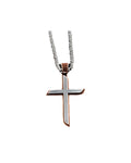 TWISTER MEN'S TWO TONE CROSS NECKLACE