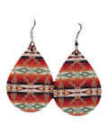 SILVER STRIKE WOMEN'S TEARDROP AZTEC PATTERN EARRINGS