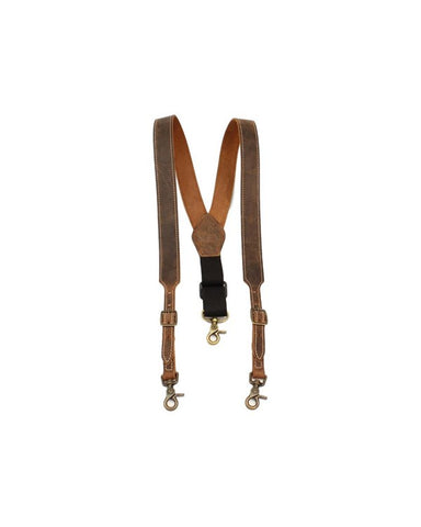 NOCONA MEN'S LEATHER BUCKLE WESTERN SUSPENDERS