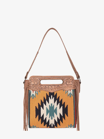 Trinity Ranch Aztec Tapestry Floral Embossed Concealed Carry Hobo