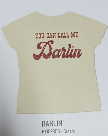 "Darlin" Hooey Cream Crew Neck T-Shirt