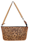 Rafter T Tooled Leather Clutch Wristlet